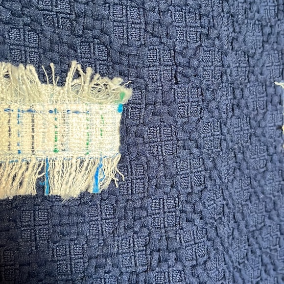 Sail to Sable Tweed Shift Dress Navy White Short Sleeve Size 4 - Picture 3 of 4